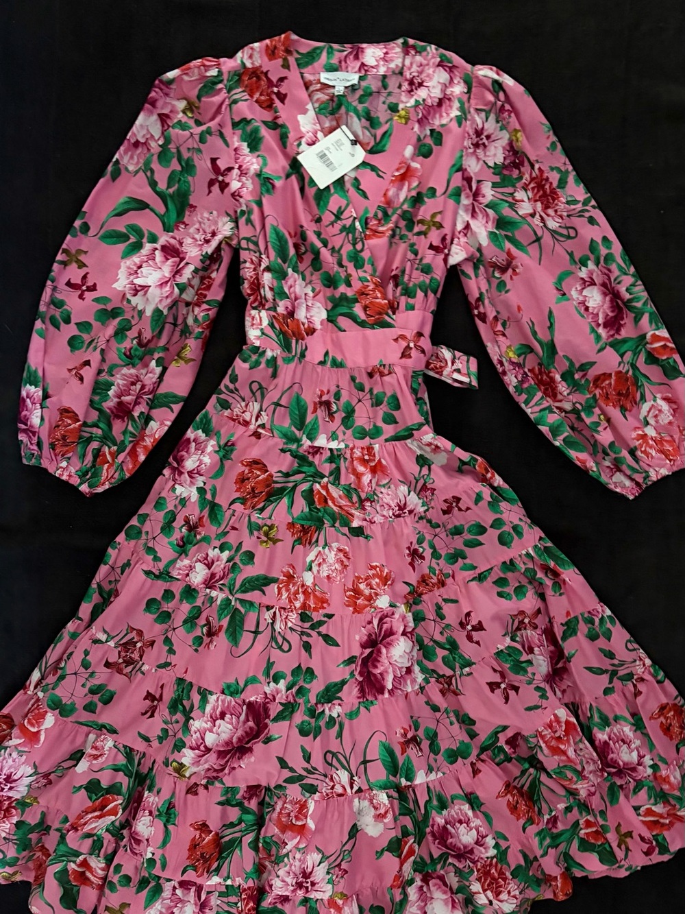 NWT Gibson Latimer floral wrap maxi dress size L